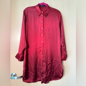 Zara Shirt Dress (burgundy)